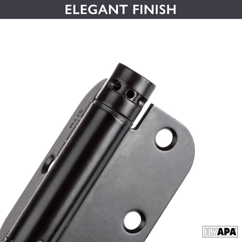Ilyapa Self Closing Door Hinges, 2 Pack Mortise Spring Hinge - Oil Rubbed Bronze 3.5 x 3.5 Inch Interior for Doors with 5/8" Radius Corners, Auto Shut - Image 5